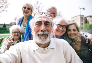 elderly people selfie