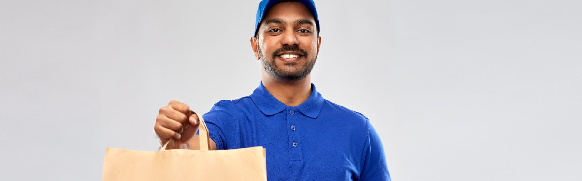 man holding package